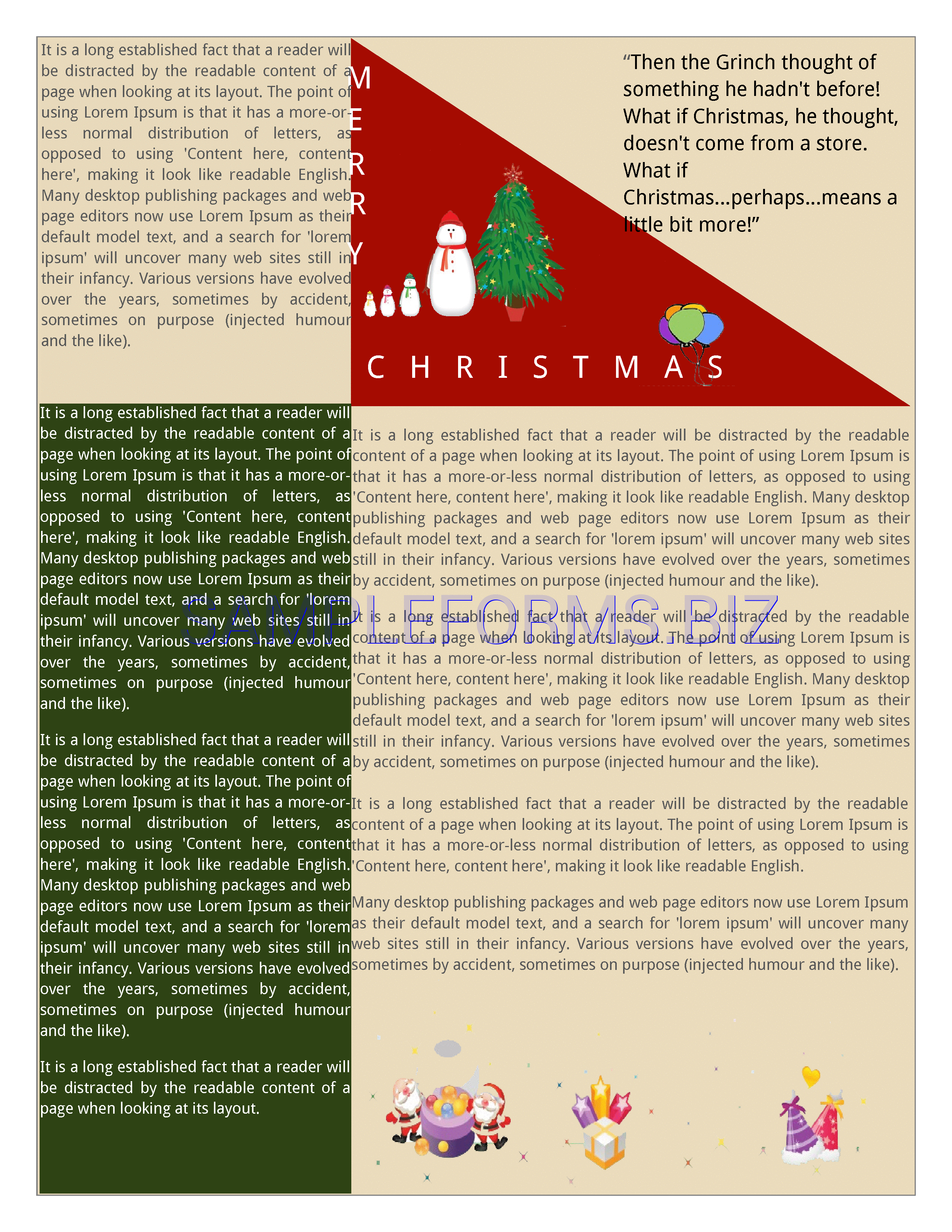 Preview free downloadable Christmas Newsletter 2 in PDF (page 1)